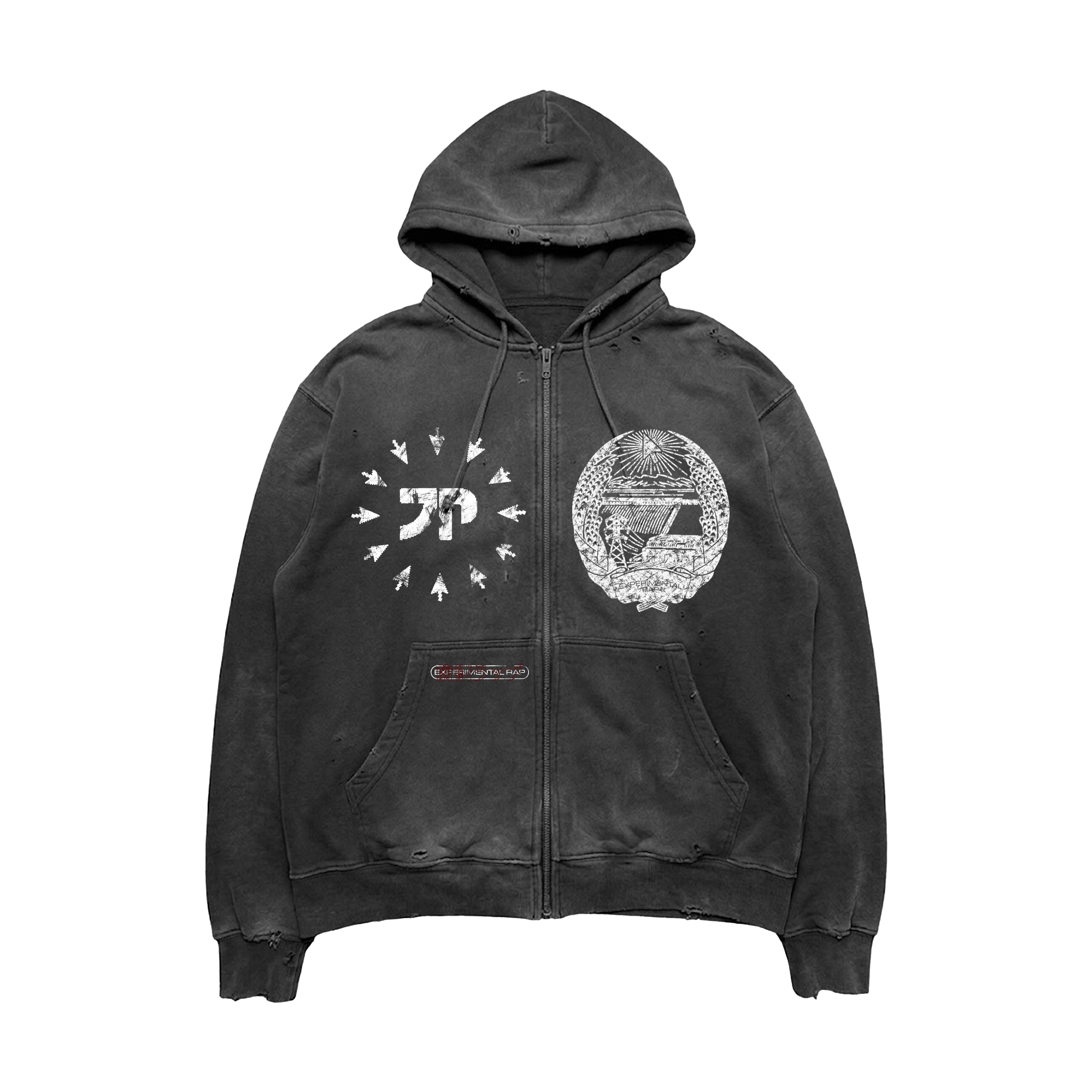 JP Crest Zip Hoodie Vintage Black