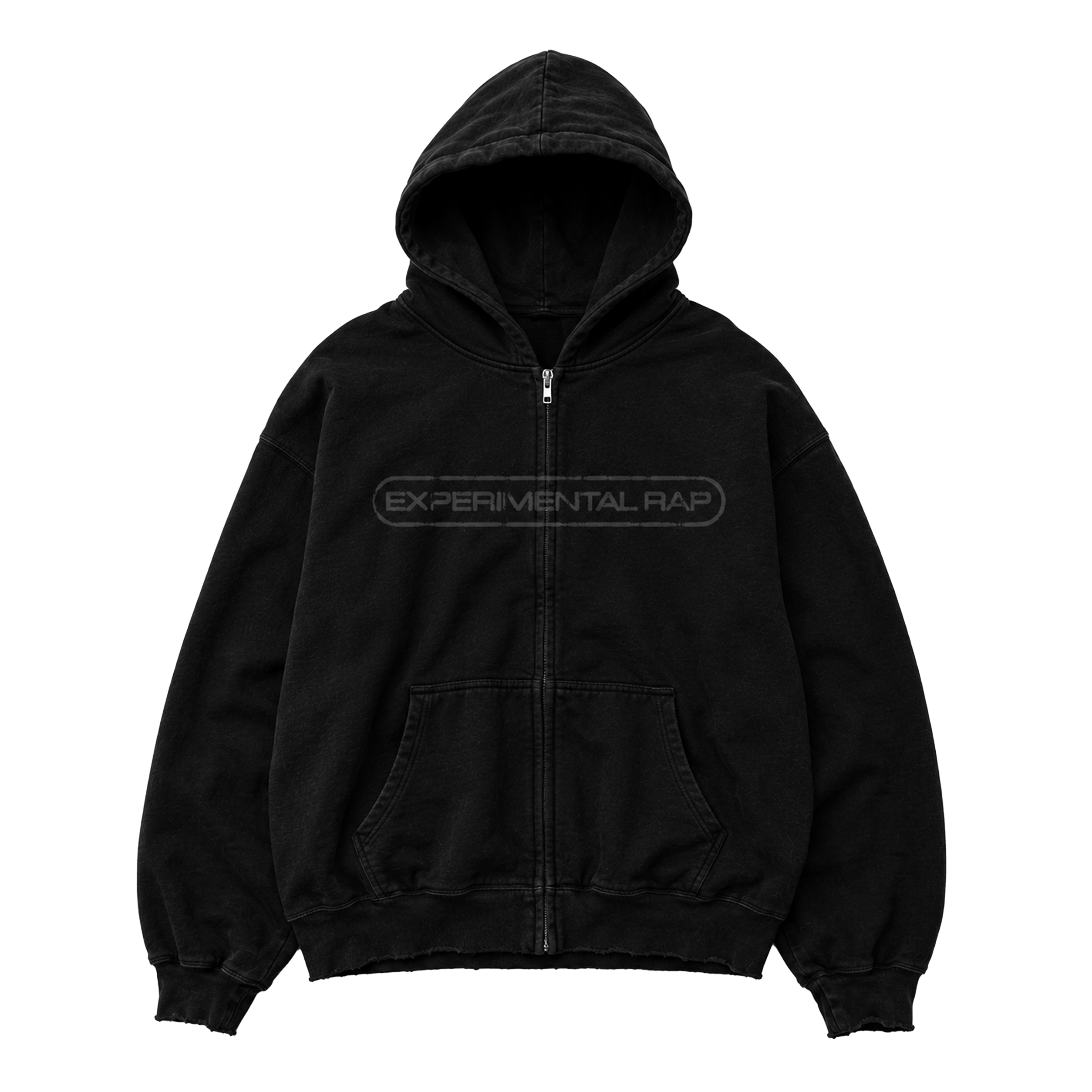 Experimental Rap Logo Zip Hoodie Black