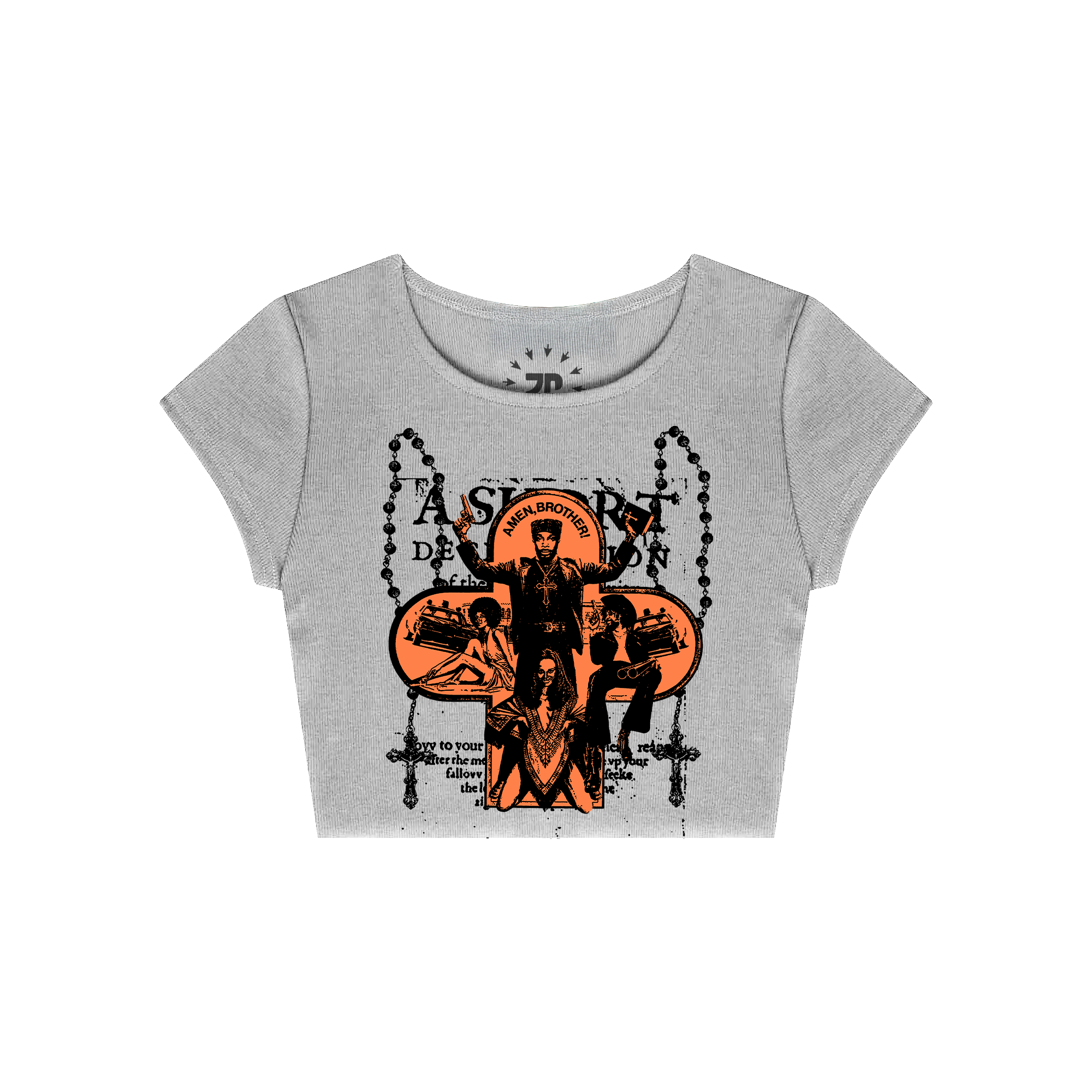 Amen Brother! Baby Tee Gray