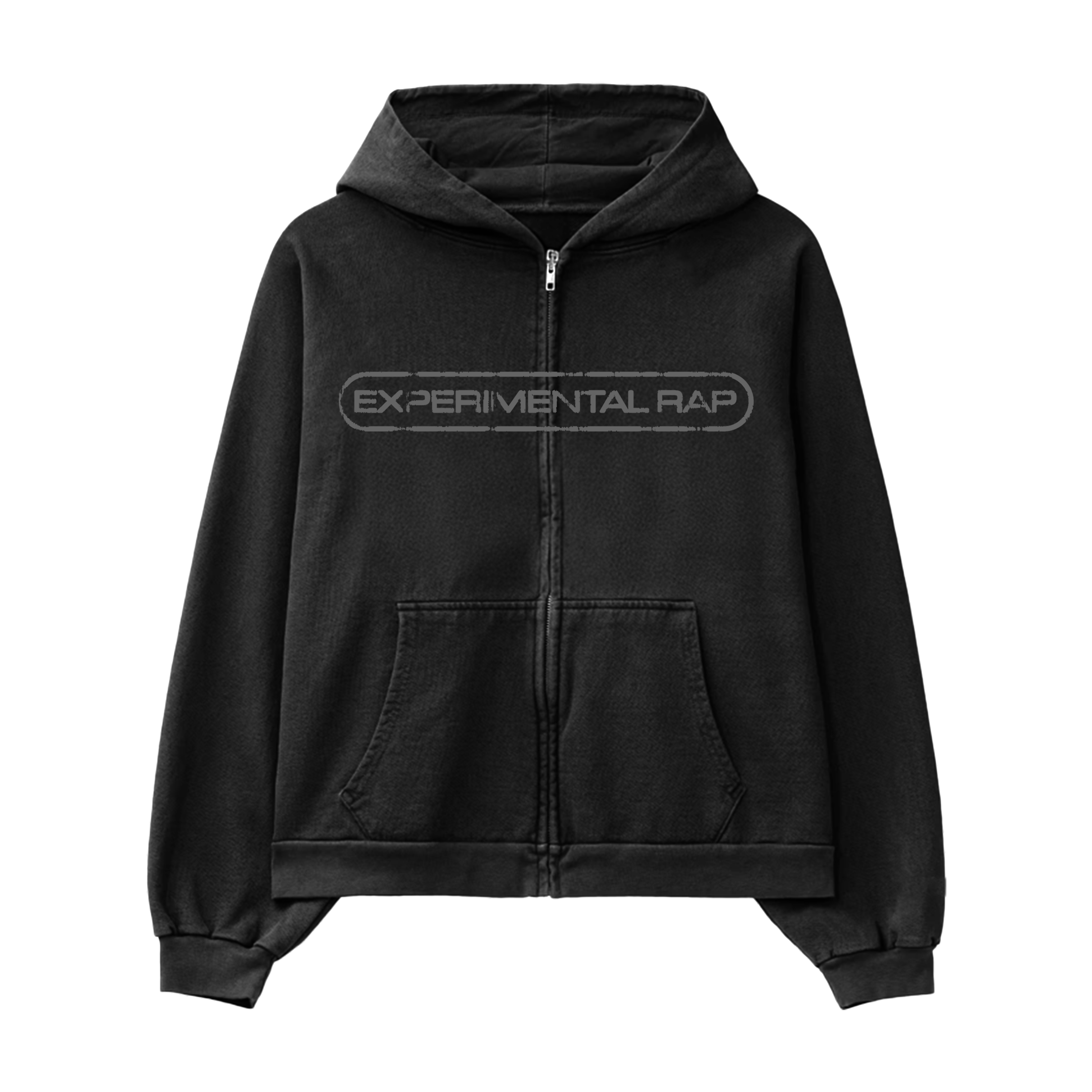 Experimental Rap Logo Zip Hoodie Black