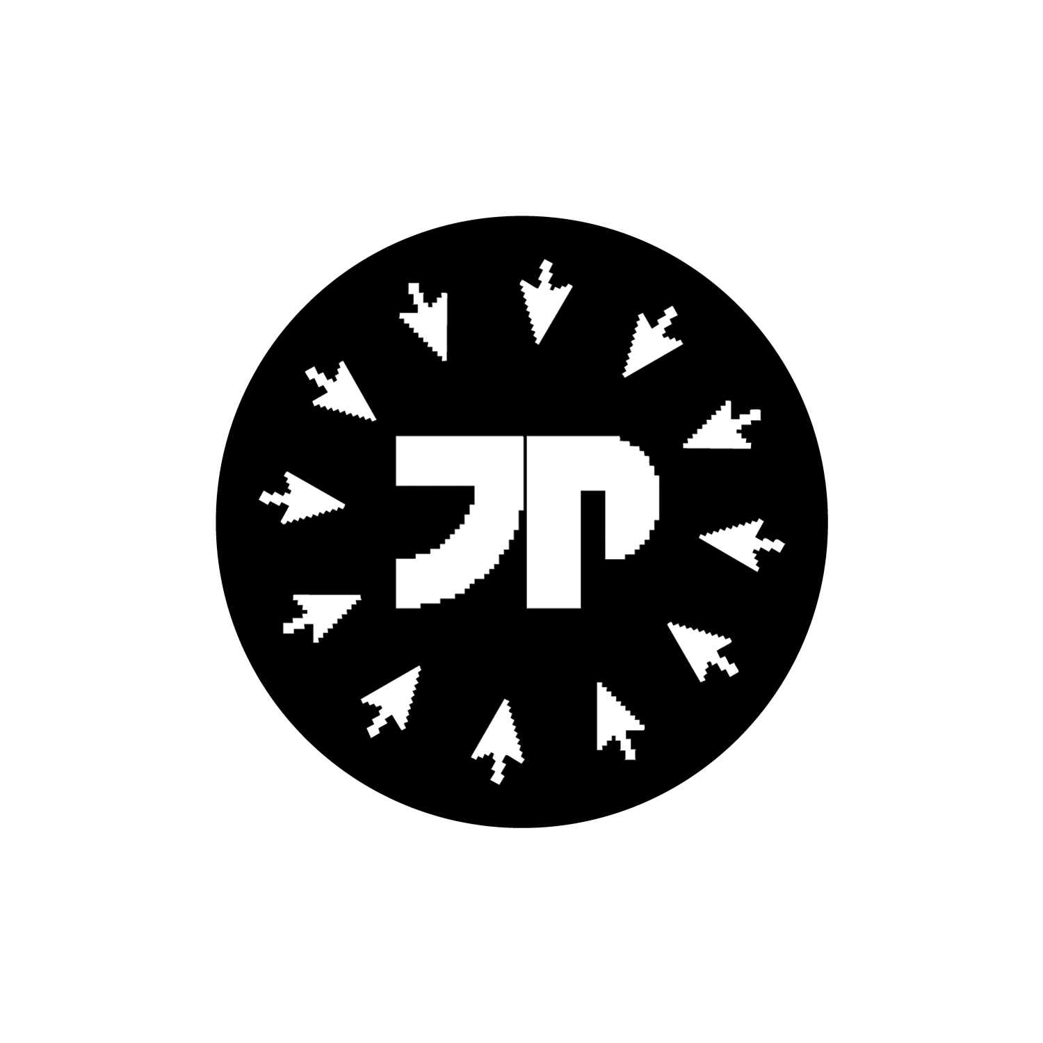 JP Cursor Logo Stickers (White)